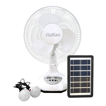 Damen tragbarer Solarbetriebener Ventilator mit integrierter LED-Beleuchtung Brehn