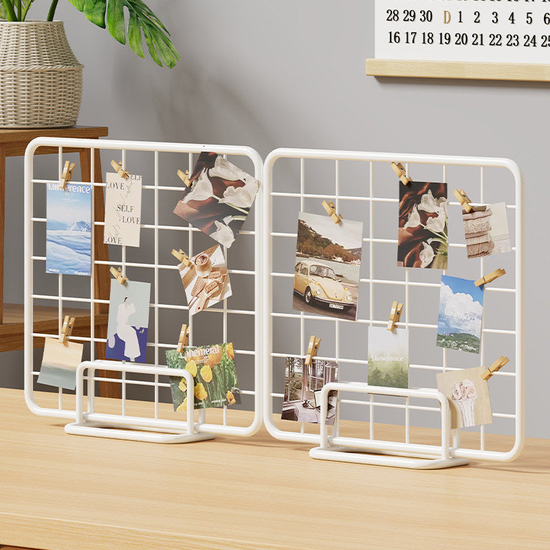 Desktop-Draht-Foto-Rasterdisplay mit Ständer und Mini-Clips
