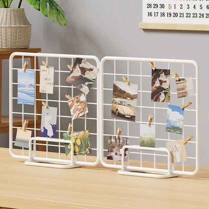 Desktop-Draht-Foto-Rasterdisplay mit Ständer und Mini-Clips