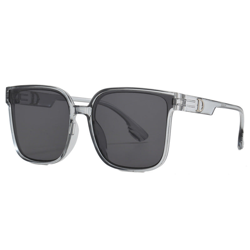 Damen stylische quadratische Sonnenbrille mit transparentem Rahmen Brehn