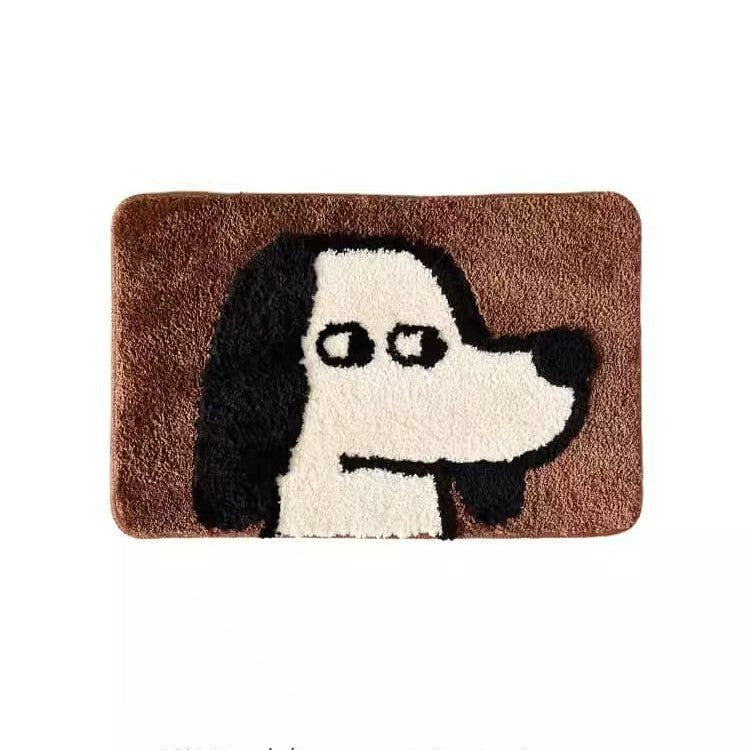 Plüsch-Tufted Cartoon Hundegesicht Absorbierende Rutschfeste Badteppich