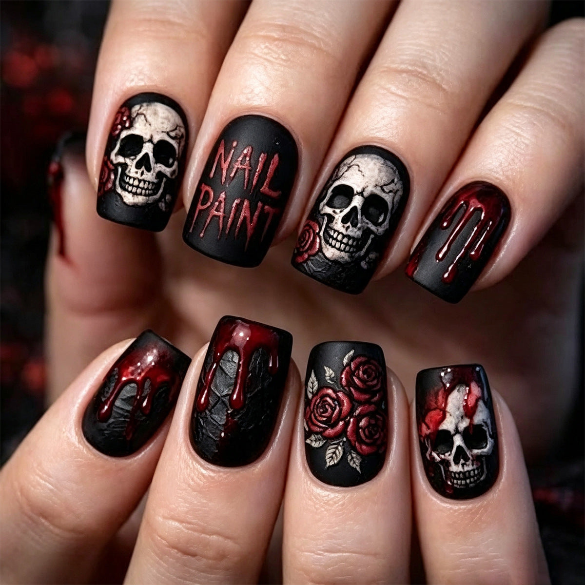 Künstlerische Gothische Nagelkunst Verlängerungen Brehn