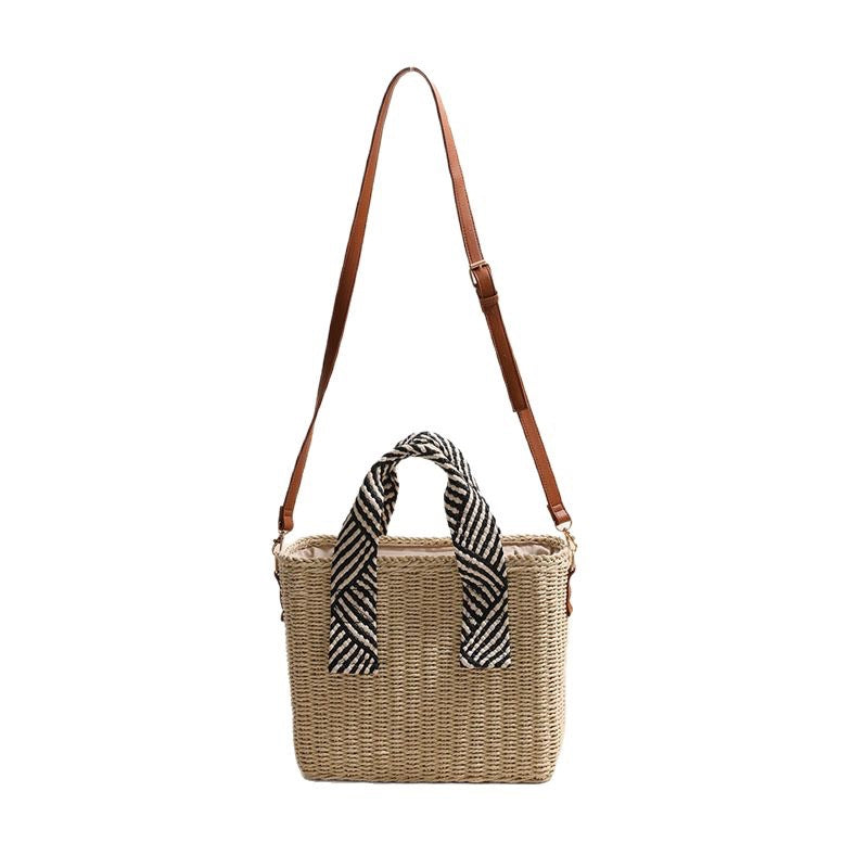 Handtasche Aus Geflochtenem Naturmaterial mit Abnehmbarem Schulterrie Brehn
