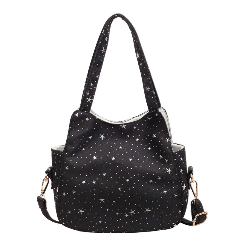 WoStar-Mustered Canvas Hobo Tasche Brehn