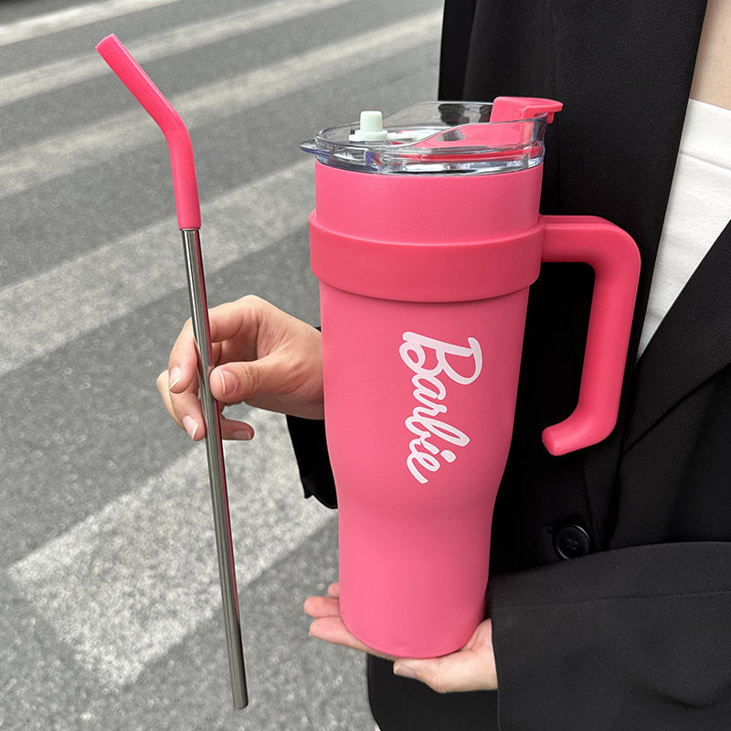 Damen Isolierte Trinkflasche mit integriertem Strohhalm und ergonomischem Griff Brehn