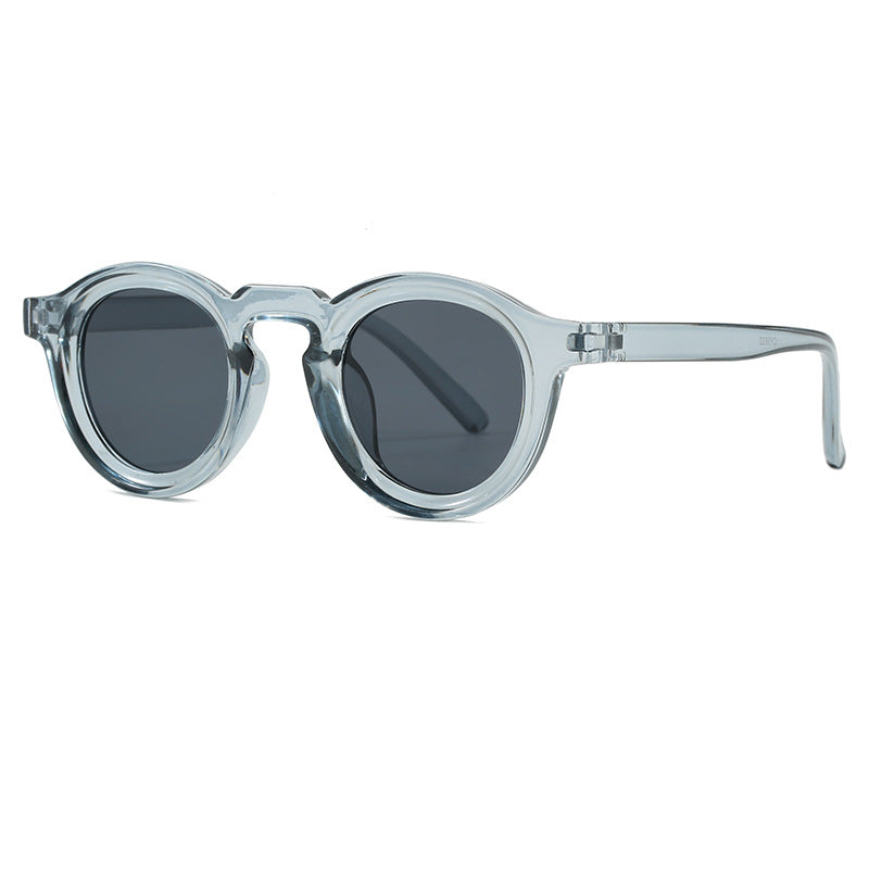 Damen modische runde Sonnenbrille mit transparentem Rahmen und UV-Schutz Brehn