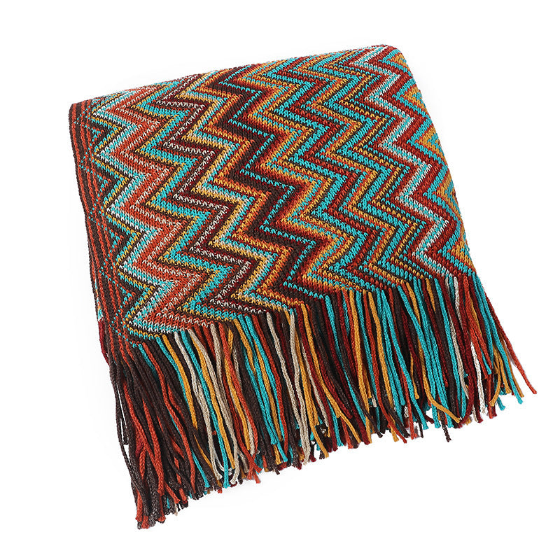 Damen Decorative Zickzack-Muster Decke Brehn