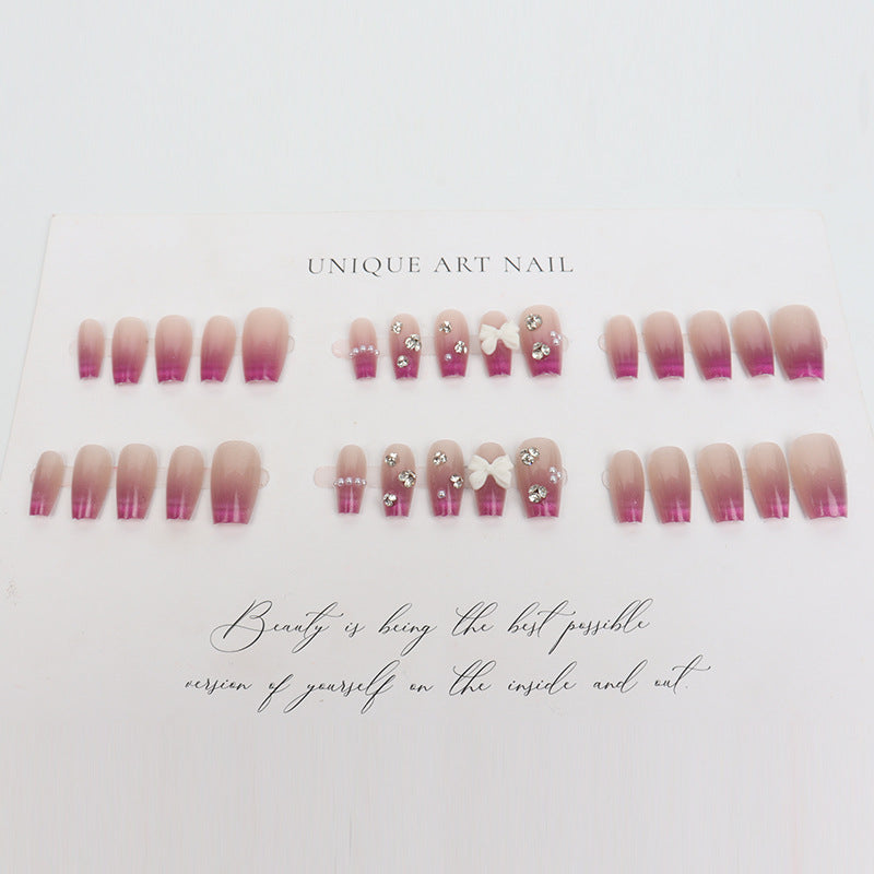Glamouröse Ombre Dekorative Press-On Nagelset Brehn