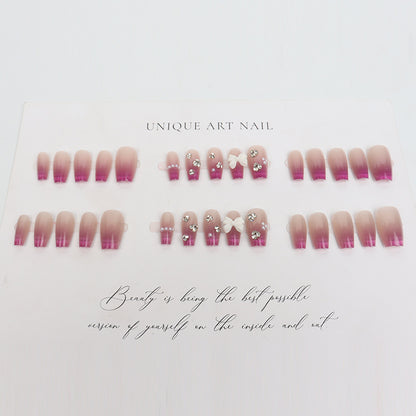 Glamouröse Ombre Dekorative Press-On Nagelset Brehn