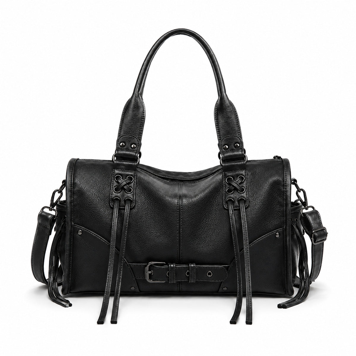 Elegante strukturierte Lederhandtasche