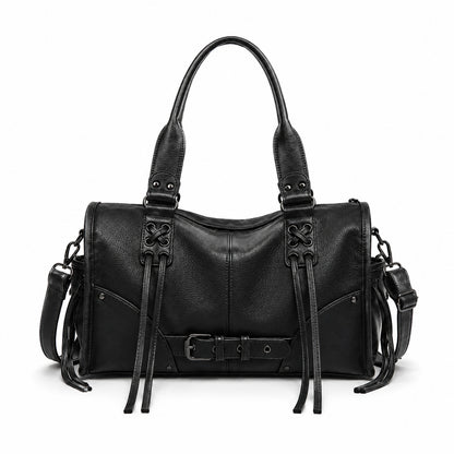 Elegante strukturierte Lederhandtasche