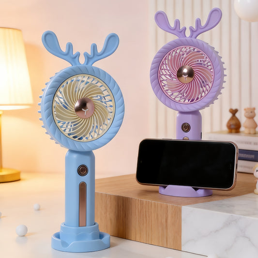 Damen Tragbarer Handventilator mit kreativem Geweih-Design Brehn