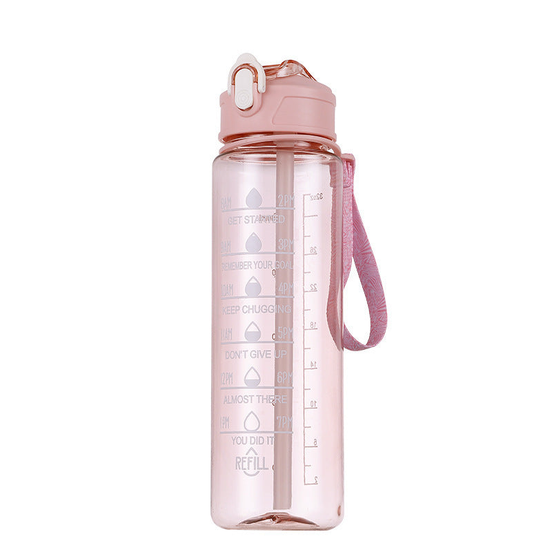 Damen Motivierende Wasserflasche mit Zeitmarkierungen Brehn