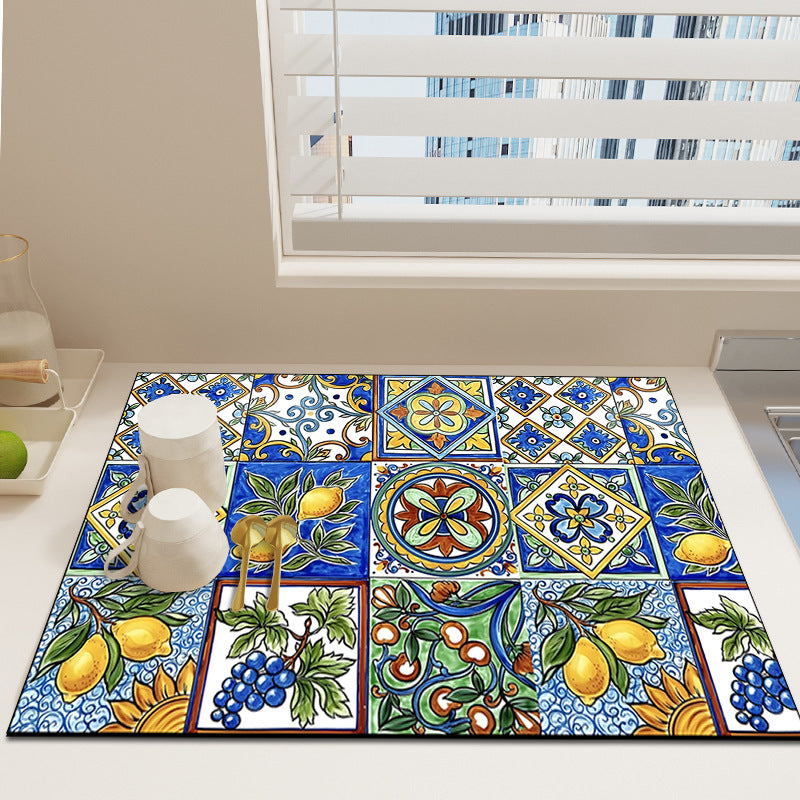 Floral Print Dekorative Teppich