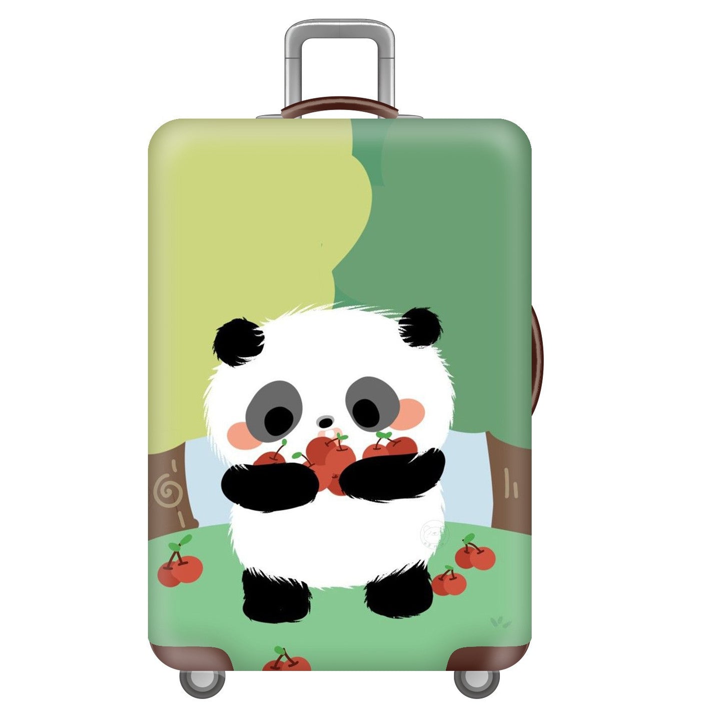 Unisex nan elastische Kofferhülle für Hartschalen-Trolley mit niedlichem Panda-Motiv, dehnbarer Schutzüberzug mit Griff‑ und Rollenöffnungen Brehn