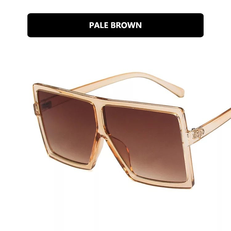 Damen moderne oversized Sonnenbrille mit transparentem Rahmen und stilvollen Gläsern Brehn
