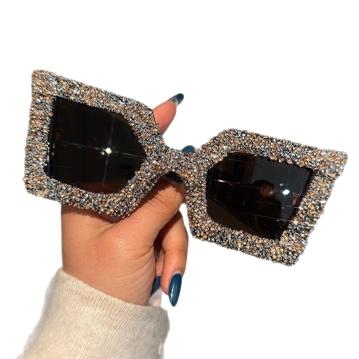 Damen Glamouröse Statement-Sonnenbrille mit strassverziertem Rahmen Brehn