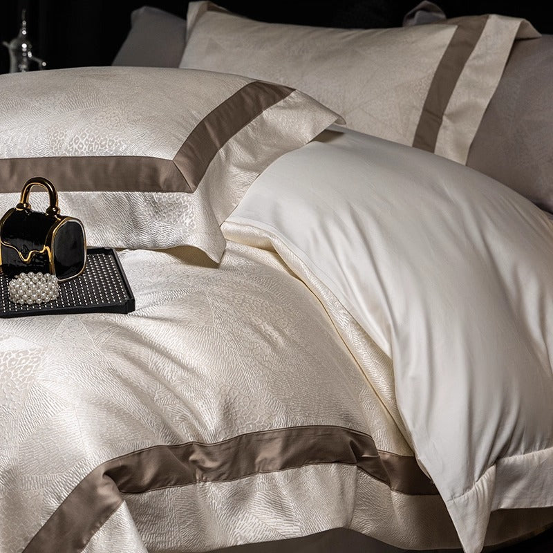 Luxus Jacquard Bettbezug Set mit Satinrand