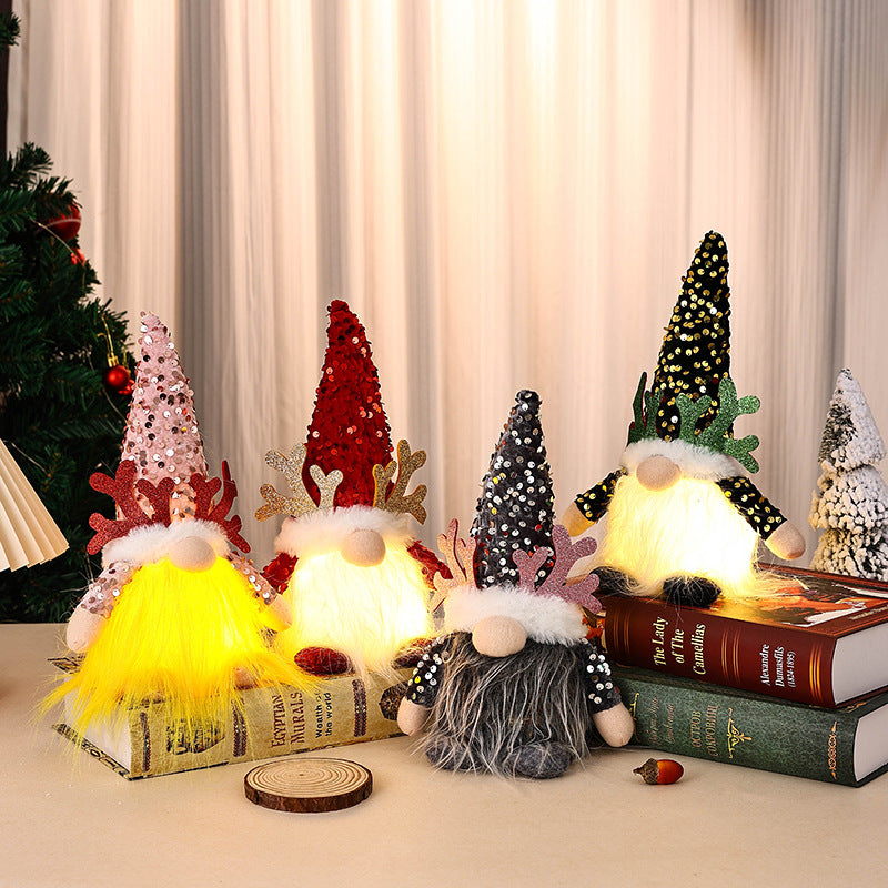 Dekorative Weihnachtsgnom Figur mit LED-Beleuchtung Brehn