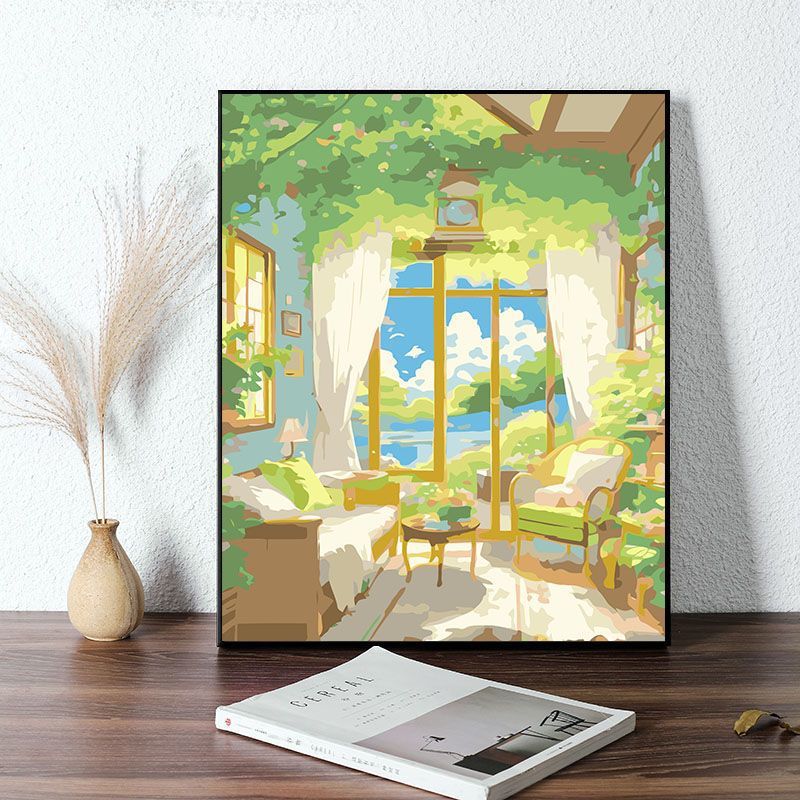 Gemütliche Schlafzimmer-Szene Leinwanddruck Brehn