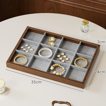 Zwölf-Fächer Bambus Schmuck Organizer Tray