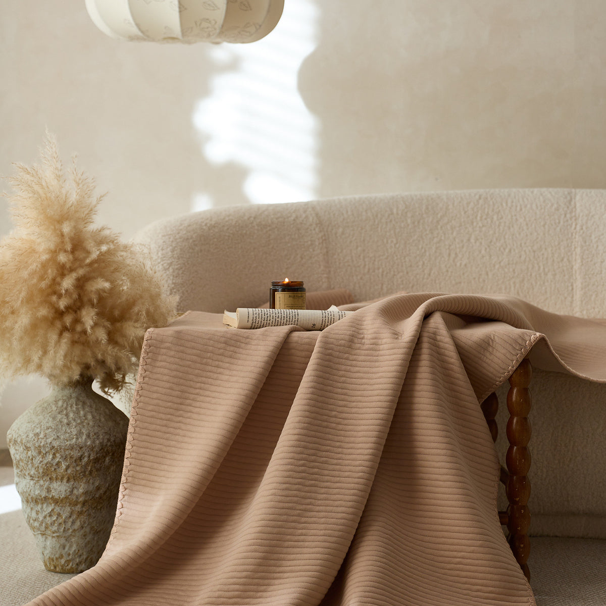 Luxuriöse Rippenstrick Sofa Überwurfdecke
