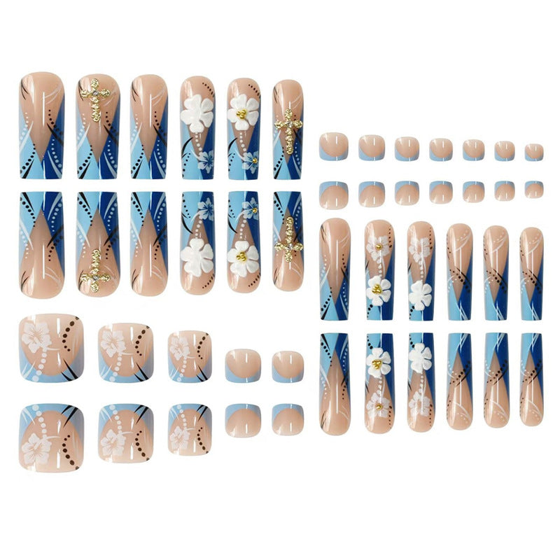 Dekorative Blumige Press-On Nail Art Extensions Brehn 1787913951