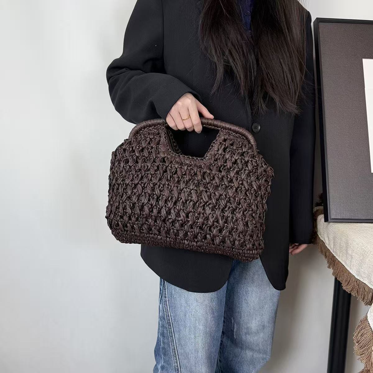 Praktische Bast-Handtasche Brehn