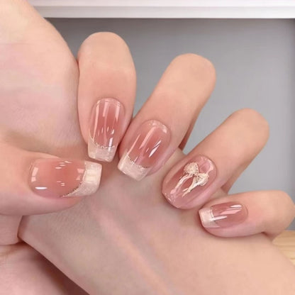 Elegante französische Spitze Acryl-Nagelerweiterungen