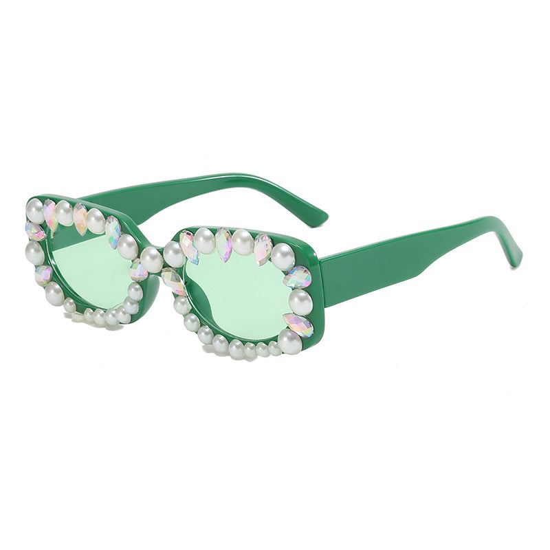 Damen elegante Sonnenbrille mit Perlenschmuck Brehn