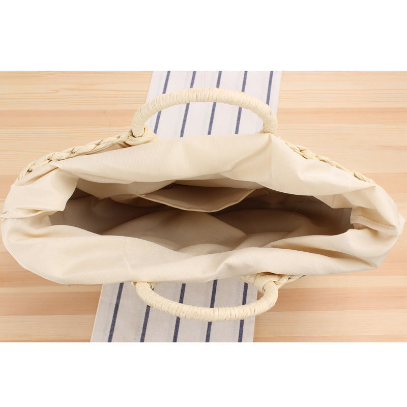 Elegante Strohtasche mit Festem Griff Brehn