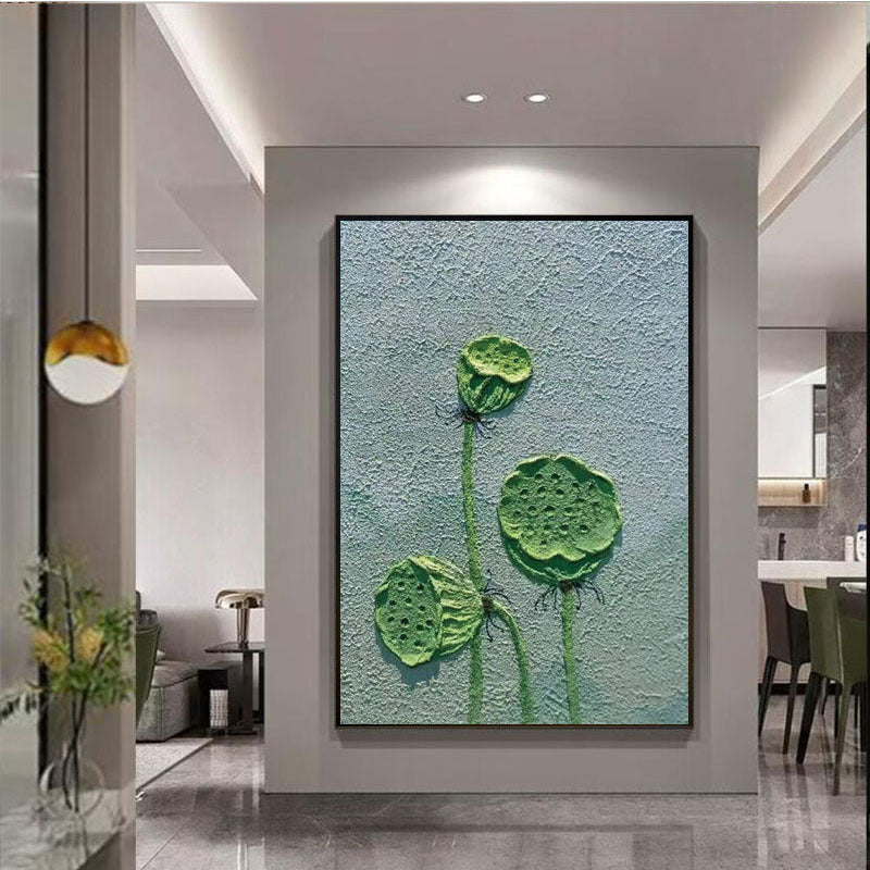 Texturiertes Lotusblumen-Canvas-Wandkunst