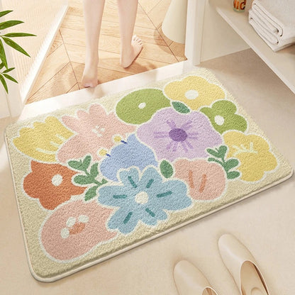 Dekorativer Floral-Badeteppich