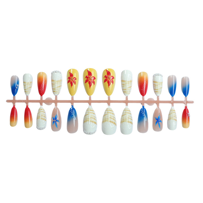 Künstlerisches Muschel-Themen Press-On Nagelkunst Set