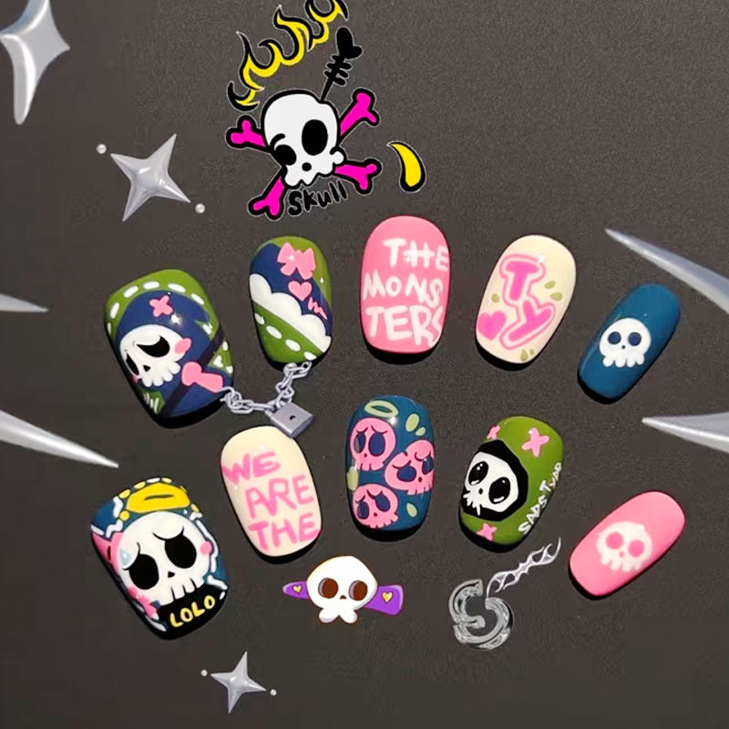 Künstlerisches Kaffee-inspiriertes Press-On Nagelkunst Set Brehn