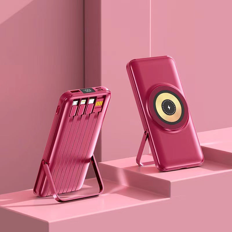 Multifunktionale Powerbank mit Kabellosem Ladegerät und Integriertem Ständer Brehn