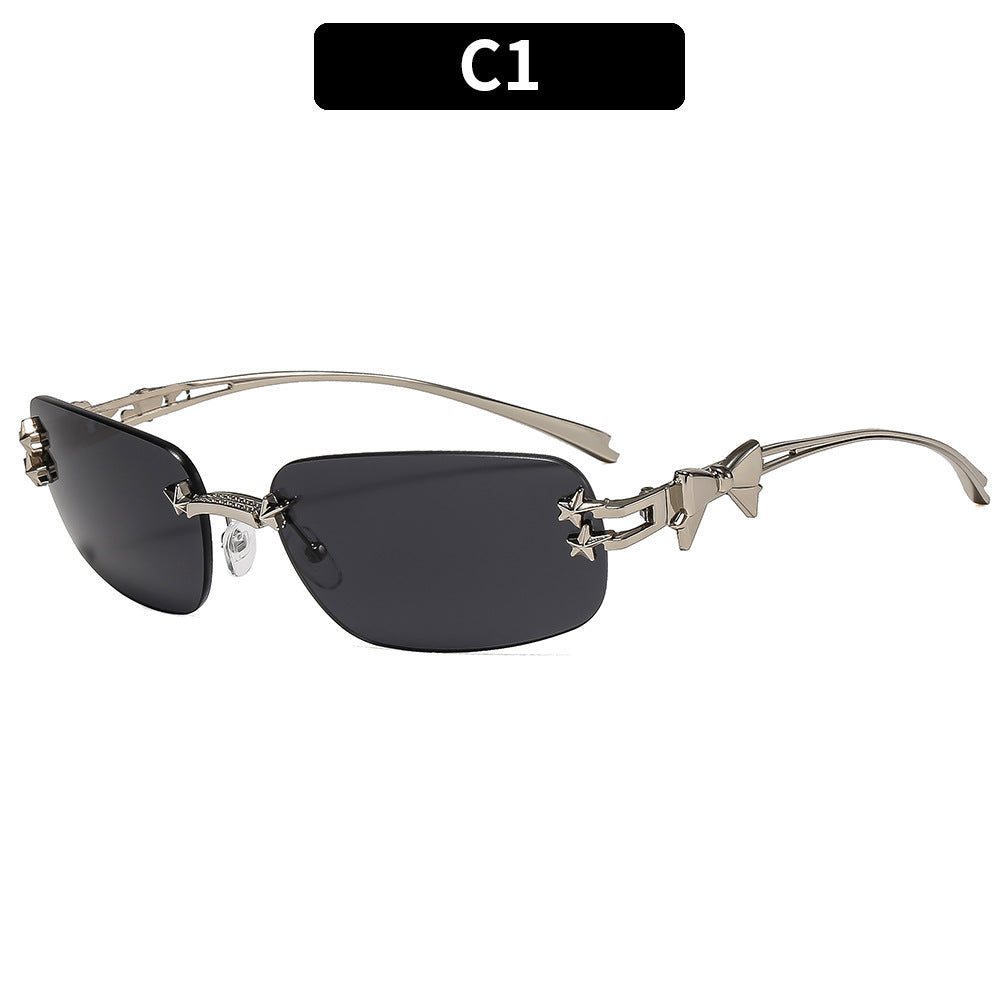 Modische Shield Sonnenbrille mit dekorativen Sternakzenten