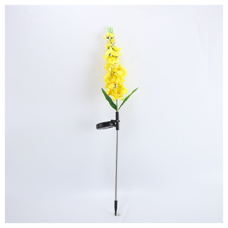 Großer künstlicher Delphinium-Blumenstecker mit verstellbarem Metall-Erdbodenstift und abnehmbarer Klemme Brehn