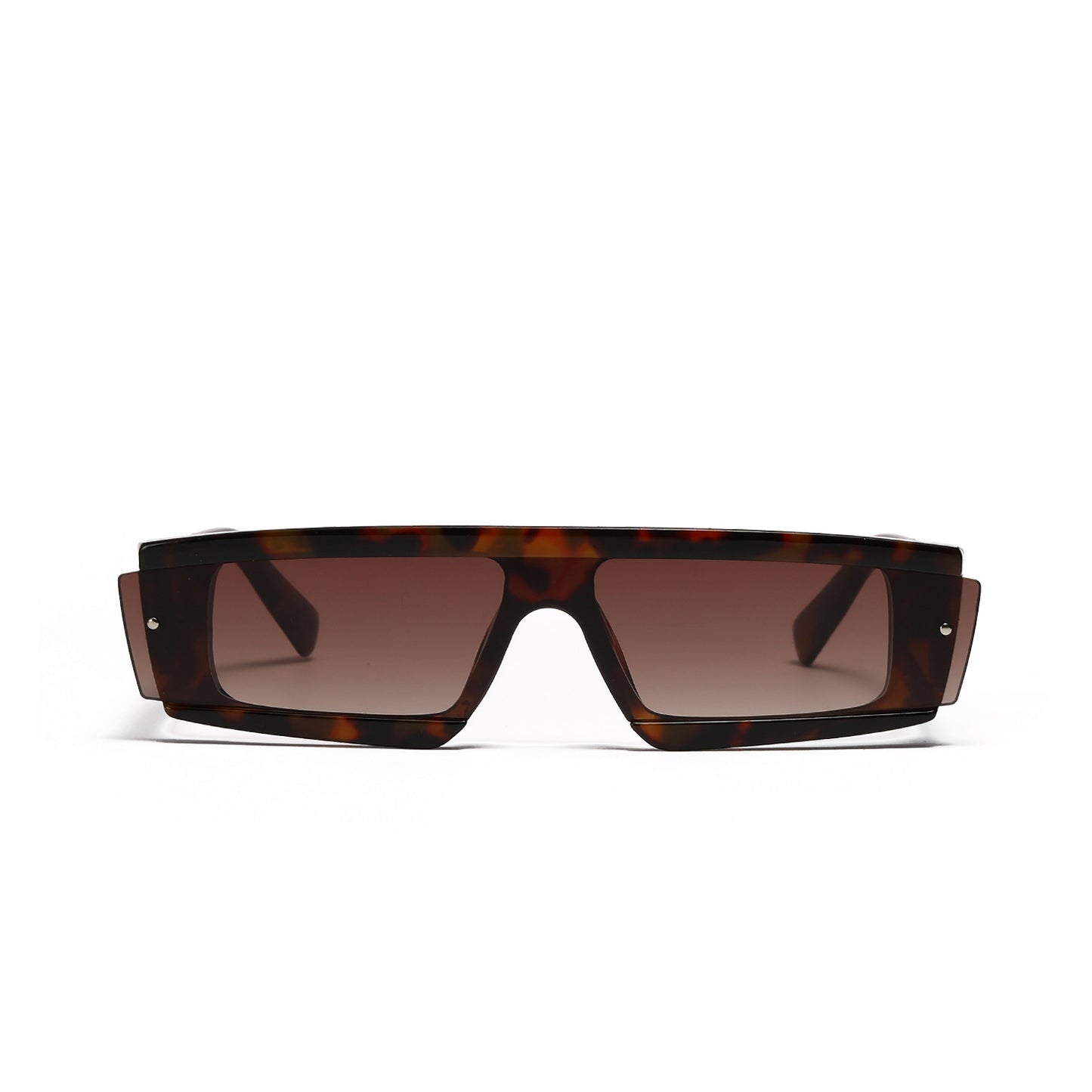 Damen oversized rechteckige Sonnenbrille mit modischem Schildpatt-Design Brehn