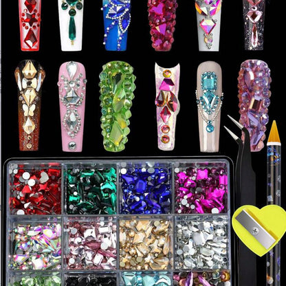 Dekoratives Nagelkunst Strass Kit