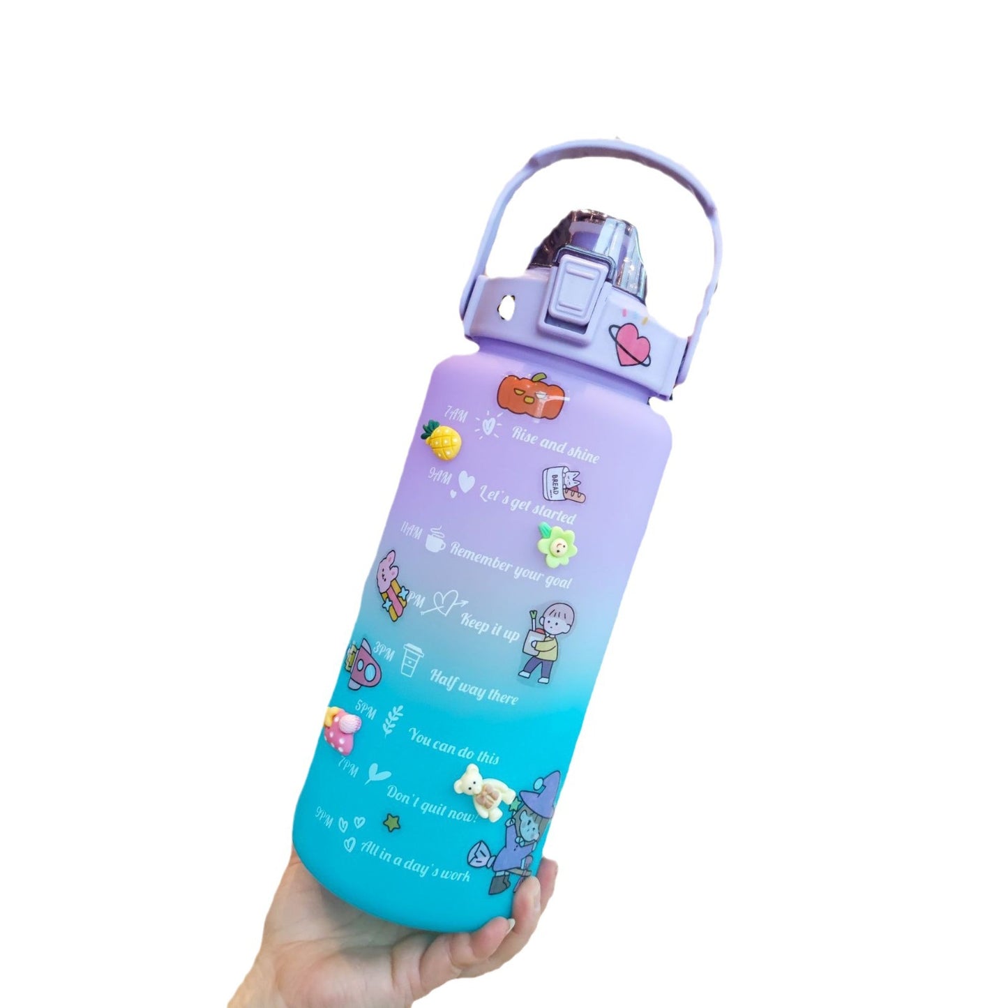 Damen Motivierende Trinkflasche mit interaktivem Sticker-Set Brehn