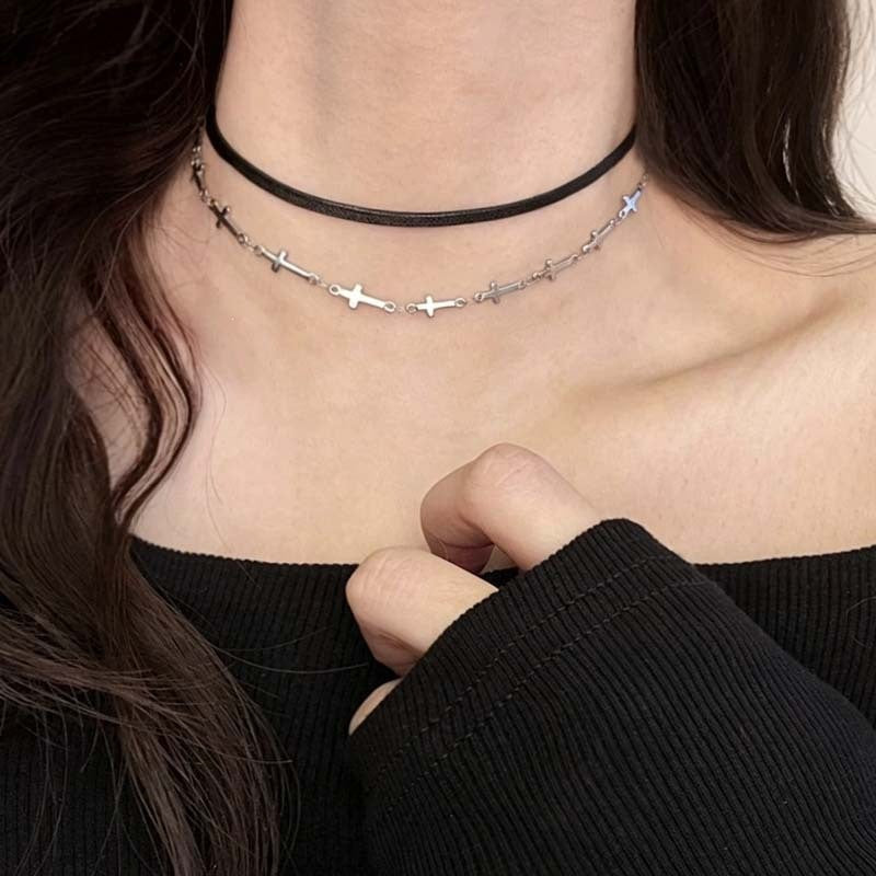 Verstellbare Leder Choker-Halskette Brehn