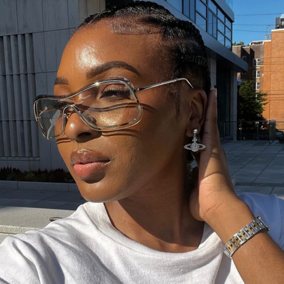 Damen große runde Sonnenbrille mit elegantem Metallrahmen Brehn