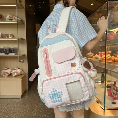 Stilvolles Gingham-Druck-Rucksack Brehn