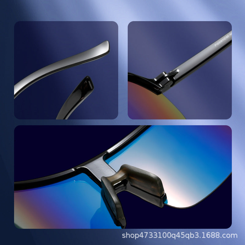 Damen Sportliche Sonnenbrille mit breitem Rahmen und integriertem UV-Schutz Brehn