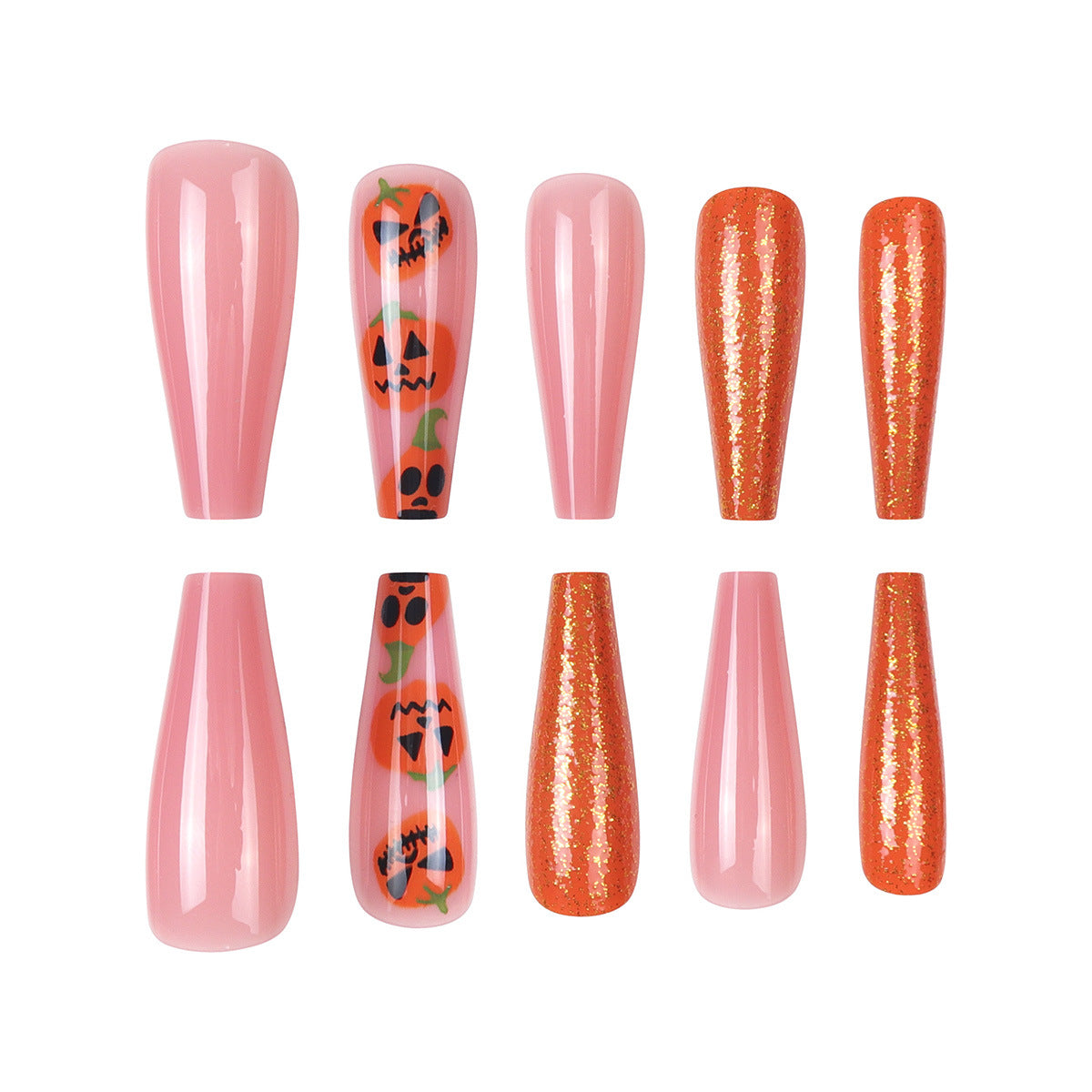 Kürbis-Themen Stiletto Nagelkunst Extensions Brehn
