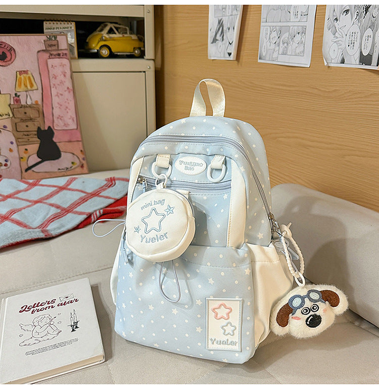 Sternenbedruckter Schulrucksack mit hoher Kapazität