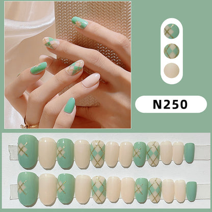 Trendiges geometrisches Muster Press-On-Nagelset