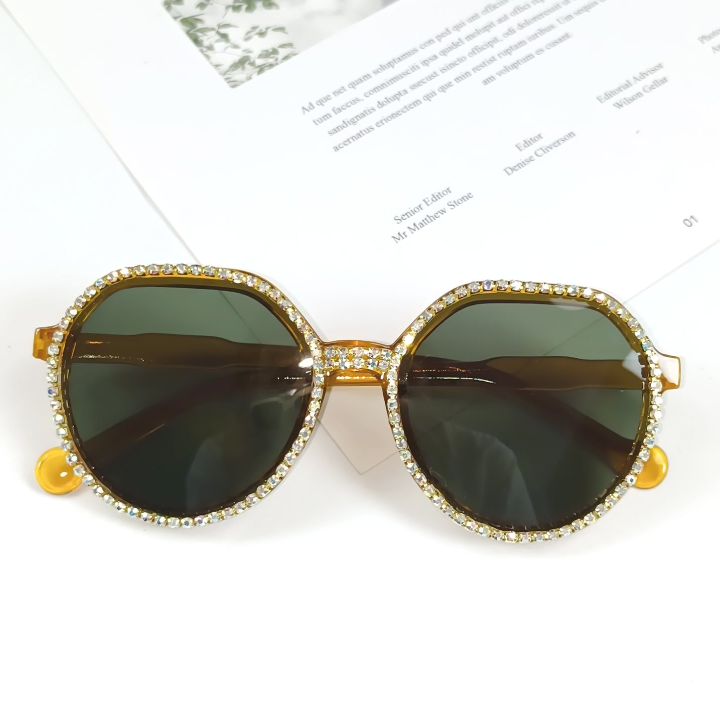 Damen Glitzernde Oversized Sonnenbrille Brehn