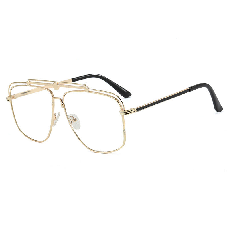 Damen elegante quadratische Sonnenbrille mit goldenen Akzenten Brehn